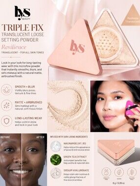LYS Beauty Triple Fix Translucent Loose Setting Powder – Resilience Translucent